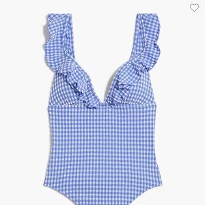 j crew seesucker gingham one piece